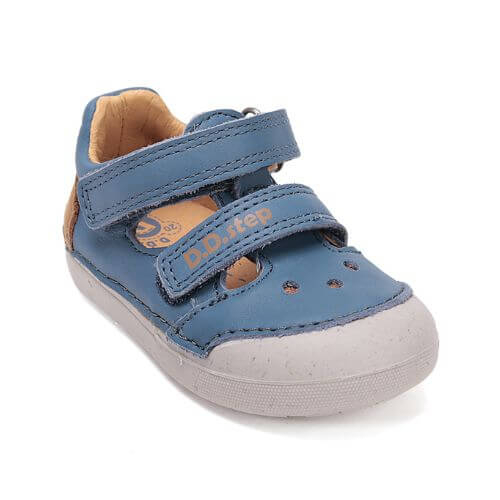 Pantofi decupati copii baieti din piele DD Step, Albastru – H066-61530B
