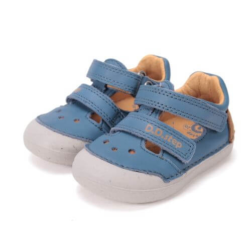 Pantofi decupati copii baieti din piele DD Step, Albastru – H066-61530B