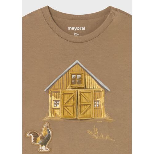 Bluza cu maneca lunga pentru baieti Mayoral, Caramel – 2067-031