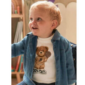 Bluza cu maneca lunga pentru baieti Mayoral, Alb – 2058-082