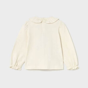 Bluza cu maneca lunga pentru fete Mayoral, Alb – 2076-021