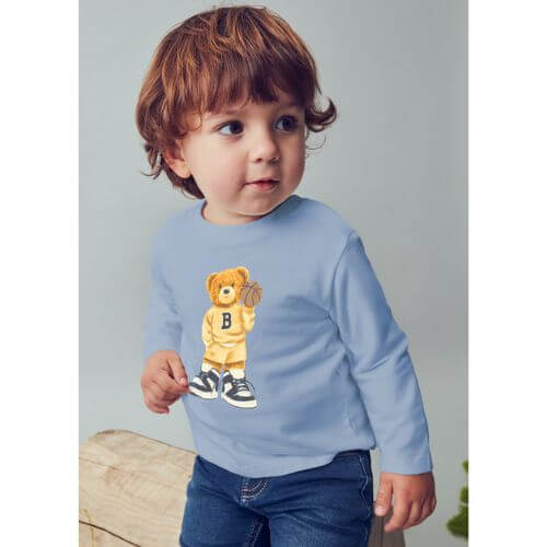 Bluza cu maneca lunga pentru baieti Mayoral, Albastru – 2058-083 Bluza cu maneca lunga pentru baieti Mayoral, Albastru – 2058-083