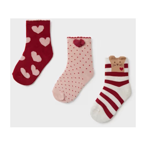 Set 3 perechi de sosete cu inimioare fetite Mayoral – 10250-010