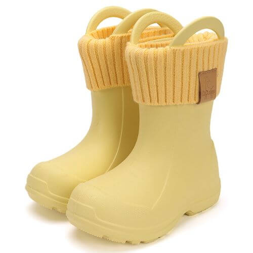 Cizme ploaie copii fete impermeabile DD Step, Galben – 106-52295
