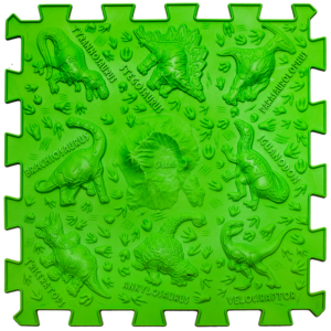 Covoras ortopedic pentru masaj Ortek Dinozauri Puzzle-uri 12 elemente + 8 triunghiuri