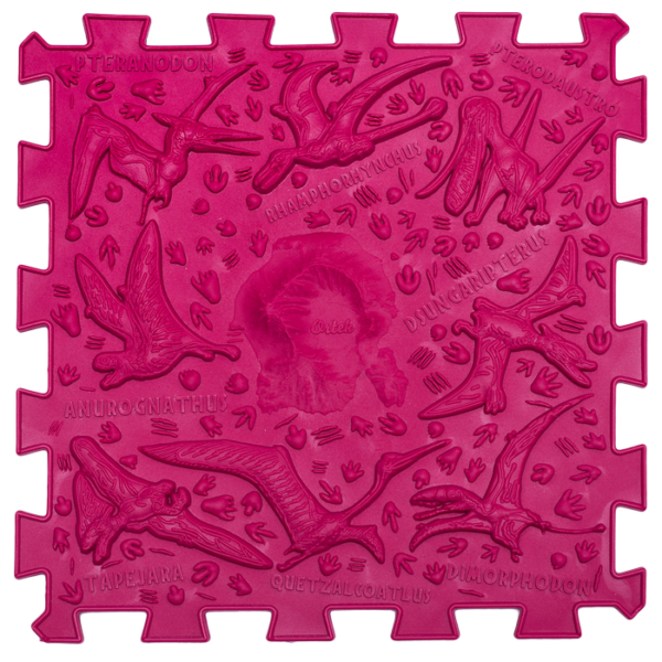 Covoras ortopedic pentru masaj Ortek Dinozauri Puzzle-uri 12 elemente + 8 triunghiuri