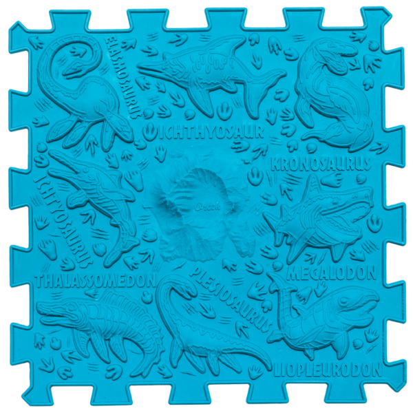 Covoras ortopedic pentru masaj Ortek Dinozauri Puzzle-uri 9 elemente + 6 triunghiuri
