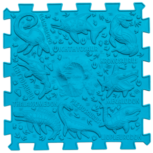 Covoras ortopedic pentru masaj Ortek Dinozauri Puzzle-uri 12 elemente + 8 triunghiuri