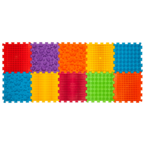 Covoras ortopedic de masaj pentru reabilitare „Ortek Mix” 10 elemente Rigid