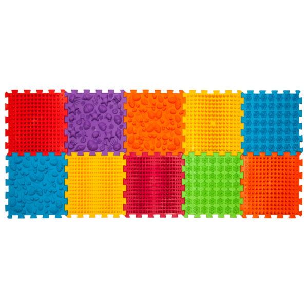 Covoras ortopedic de masaj pentru reabilitare „Ortek Mix” 10 elemente Rigid