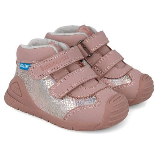 Ghete copii fete din piele imblanite si impermeabile, model inalt Biomecanics, Roz – 251134-D032FB