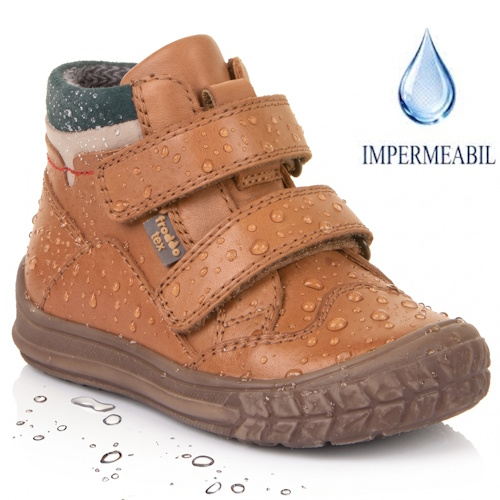 Ghete copii baieti impermeabile din piele Froddo, Maro – G3110236-2