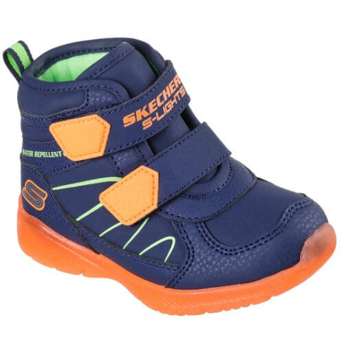 Ghete copii baieti Water Repellent cu LED din material sintetic Skechers, Albastru – 407613_NVOR