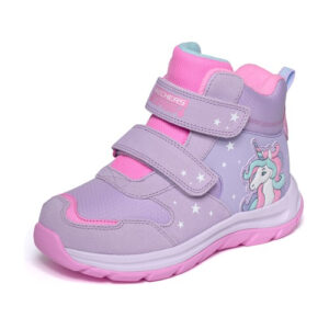 Ghete copii fete din material sintetic, imblanite, Skechers, Roz Lila – 303490L-PMLT