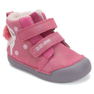 Ghete copii fete din piele imblanite DD Step, Roz – W066-52733B