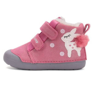 Ghete copii fete din piele imblanite DD Step, Roz – W066-52733B