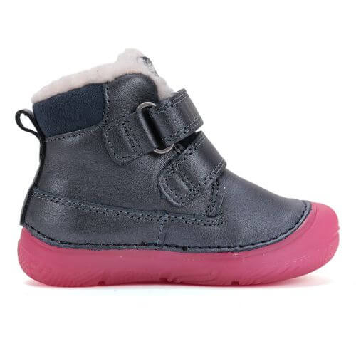 Ghete copii fete din piele imblanite DD Step, Albastru – W082-52314