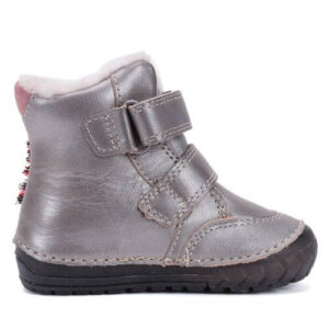 Ghete copii fete din piele imblanite DD Step, Argintiu – W029-52766