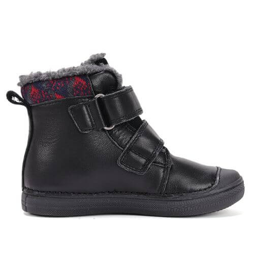 Ghete copii fete din piele imblanite DD Step, Negru – W049-52654A