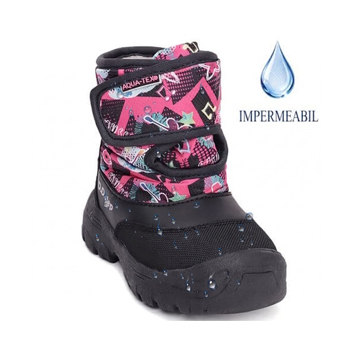 Ghete copii fete impermeabile si imblanite DD Step, Negru – P081-52502B