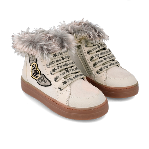 Ghete copii fete imblanite Garvalin, Crem – 231540-B-FB