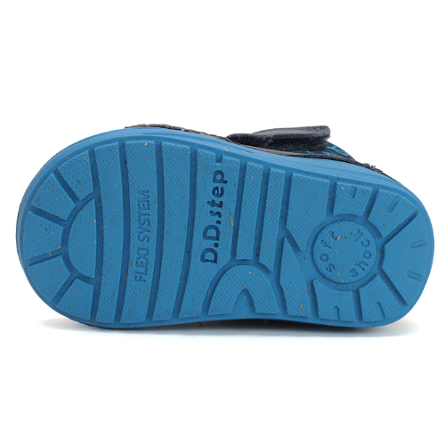 Ghete copii baieti din piele imblanite DD Step, Albastru – W071-42680B