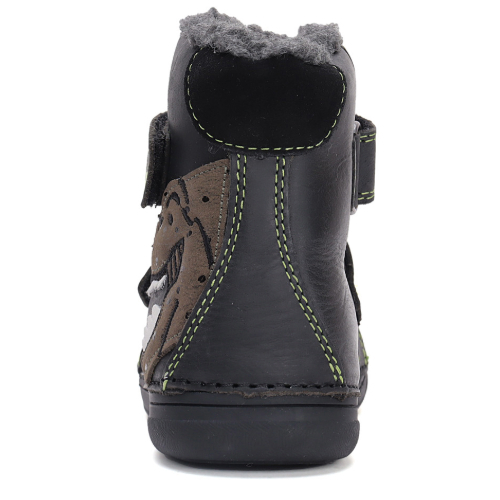 Ghete copii baieti din piele imblanite DD Step, Negru – W078-42761B
