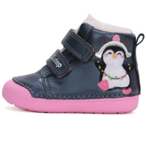 Ghete copii fete din piele imblanite DD Step, Albastru – W066-42268