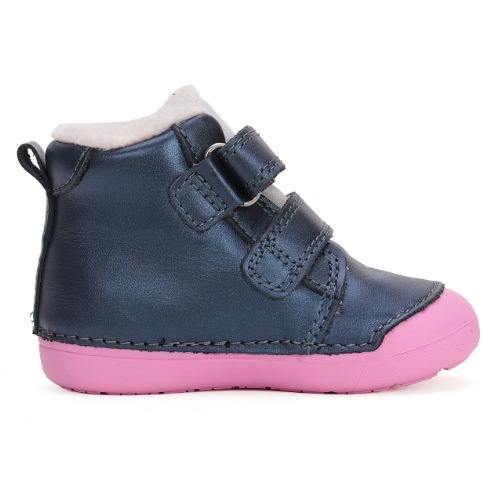 Ghete copii fete din piele imblanite DD Step, Albastru – W066-42268
