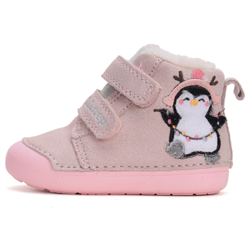 Ghete copii fete din piele imblanite DD Step, Roz – W066-42268A