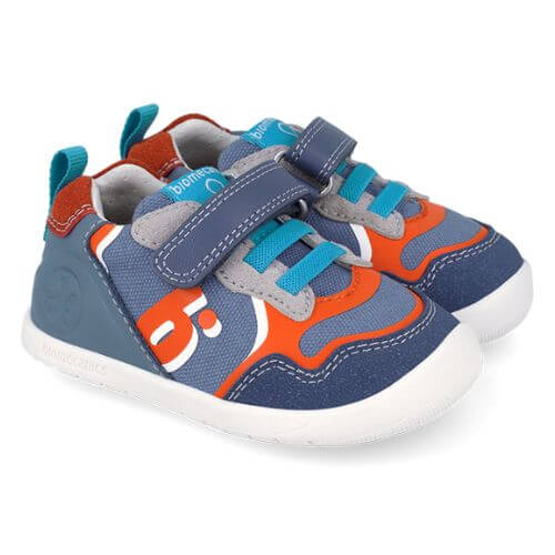 Pantofi copii baieti calapod lat din textil Biomecanics, Albastru – 262158-A556