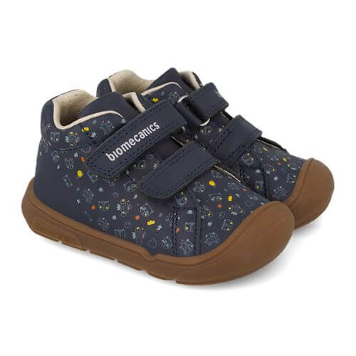 Pantofi copii baieti cu calapod lat din piele Biomecanics, Albastru – 261143-A089
