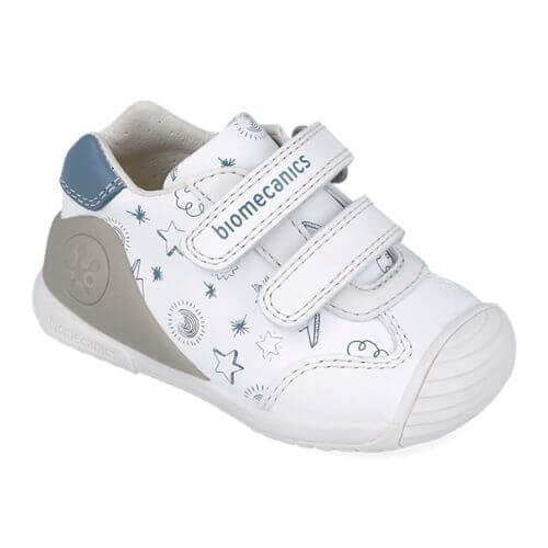 Pantofi copii baieti din piele Biomecanics, Alb – 252115-B834