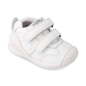 Pantofi copii baieti din piele Biomecanics, Alb – 221001-C050