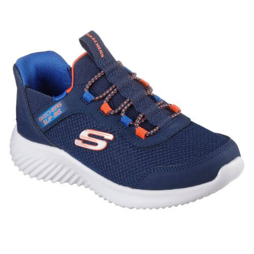 Pantofi copii baieti din textil Slip-In Skechers, Albastru – 403822 Pantofi copii baieti din textil Slip-In Skechers, Albastru – 403822