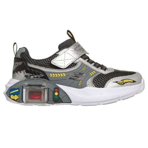 Pantofi copii baieti Skechers Garage, Argintiu – 402150-SLBK