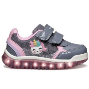 Pantofi copii fete Unicorn cu LED Geox, Gri – B5661A_002AS_C1006