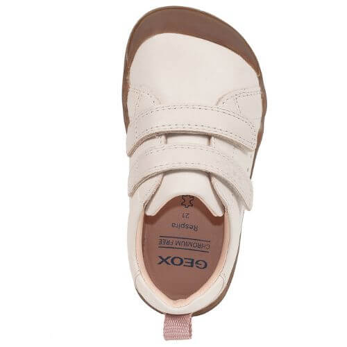 Pantofi copii fete Barefoot din piele Geox, Crem – B4663A_00085_C1058