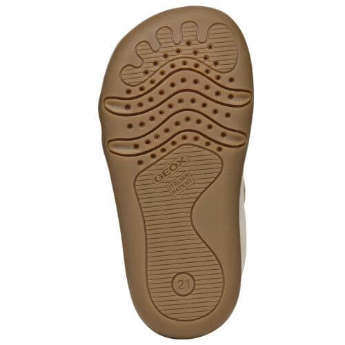 Pantofi copii fete Barefoot din piele Geox, Crem – B4663A_00085_C1058