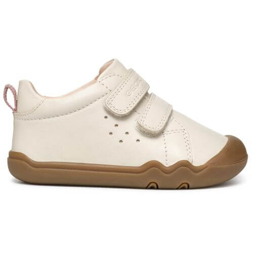 Pantofi copii fete Barefoot din piele Geox, Crem – B4663A_00085_C1058