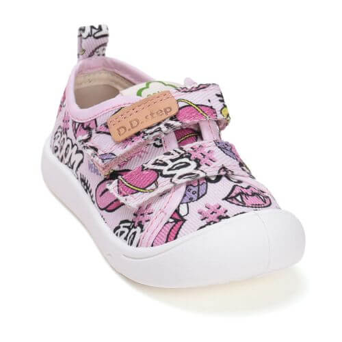 Pantofi copii fete din canvas DD Step, Roz – C100-52850