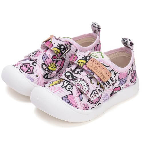 Pantofi copii fete din canvas DD Step, Roz – C100-52850