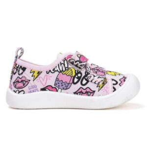 Pantofi copii fete din canvas DD Step, Roz – C100-52850
