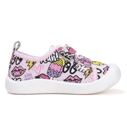 Pantofi copii fete din canvas DD Step, Roz – C100-52850