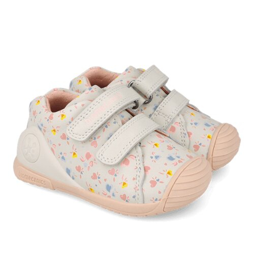 Pantofi copii fete din piele, Alb-Crem, Biomecanics – 261102-C695