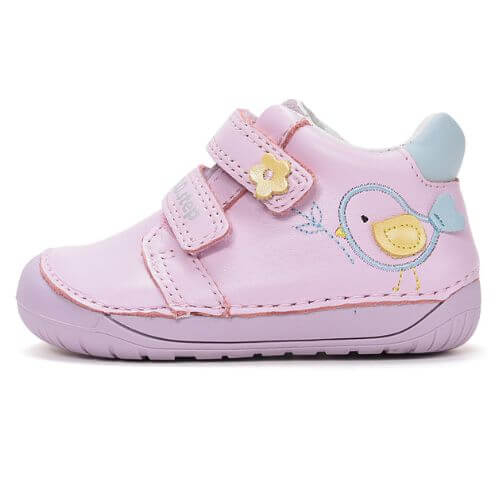 Pantofi copii fete din piele Barefoot DD Step, Roz – S070-61646A