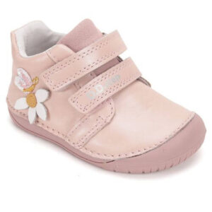 Pantofi copii fete din piele Barefoot DD Step, Roz – S070-52656