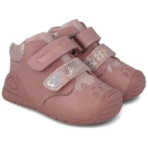 Pantofi copii fete din piele Biomecanics, model inalt, Roz – 251109-B159