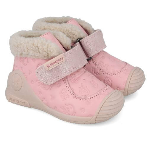 Ghete copii fete din piele Biomecanics, model inalt, Roz – 251104-A193