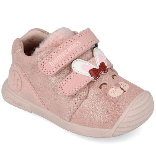 Pantofi copii fete din piele Biomecanics, Roz – 251107-A193